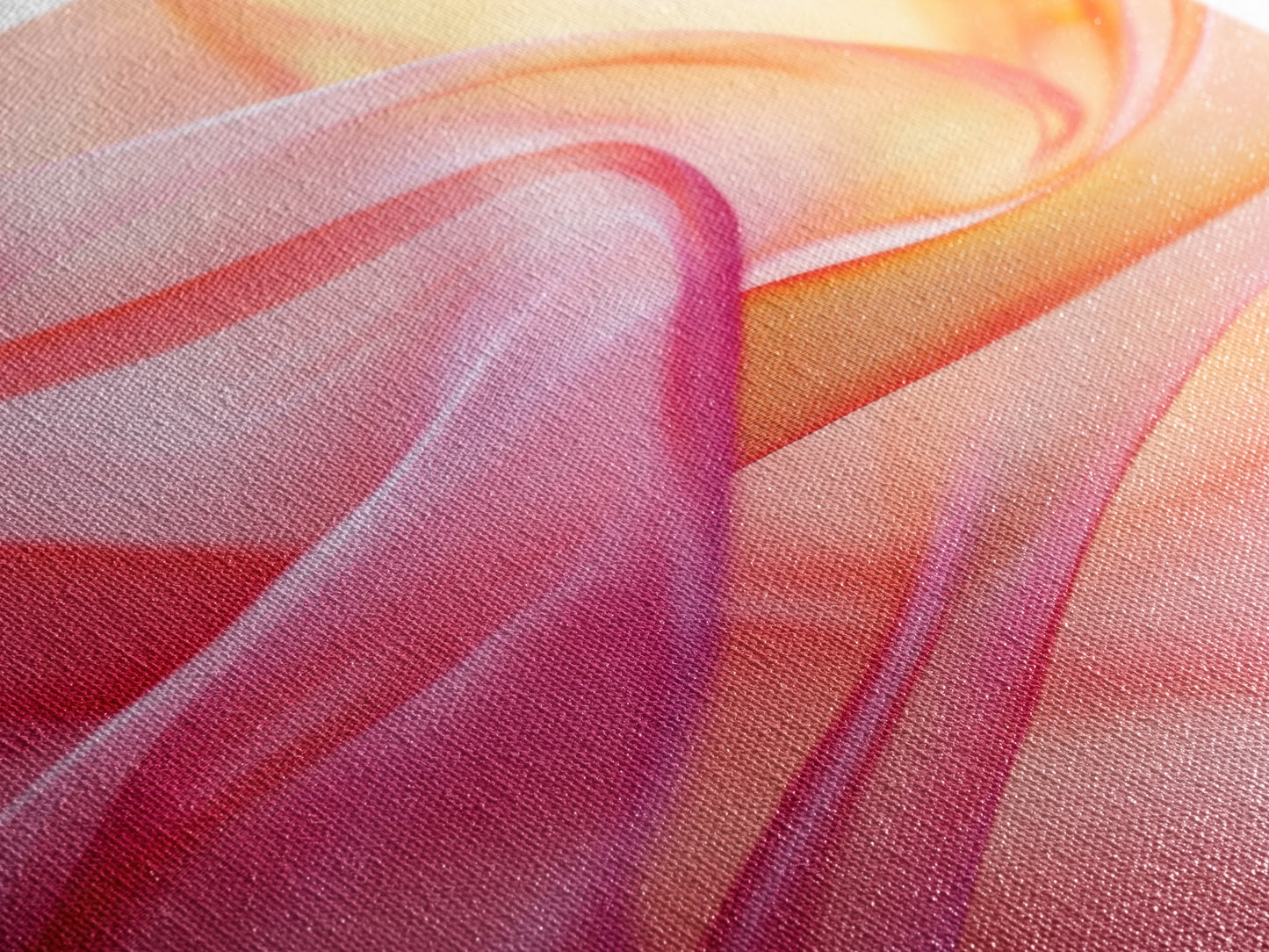 Sheer Pink and Orange Canvas Print with Light Pink Wall Art Aesthetic and Minimalist Zen Decor for Bedroom or Guest Room