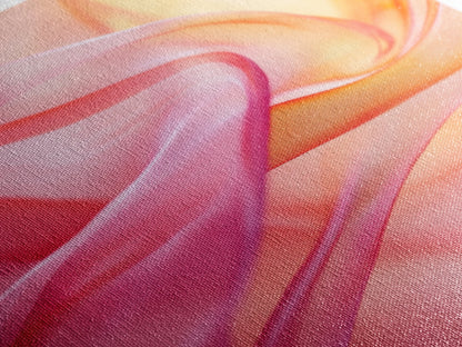 Sheer Pink and Orange Canvas Print with Light Pink Wall Art Aesthetic and Minimalist Zen Decor for Bedroom or Guest Room