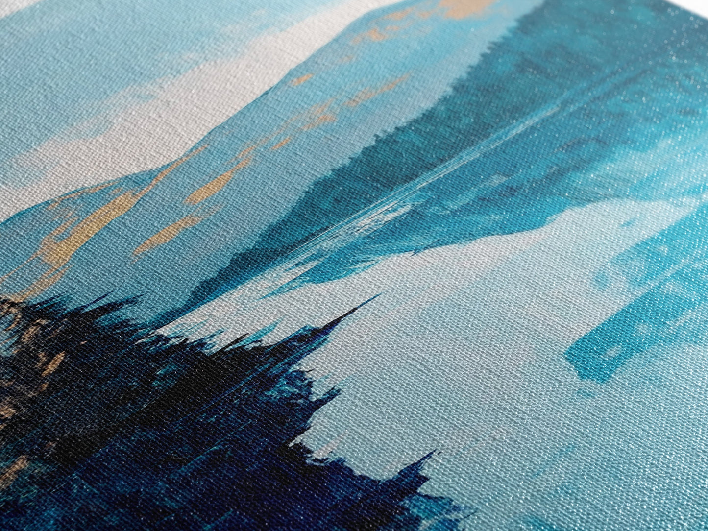 Southwest Wall Art, Framed Canvas Print, geometric wall art, vibrant mountain painting, rustic decor, landscape painting