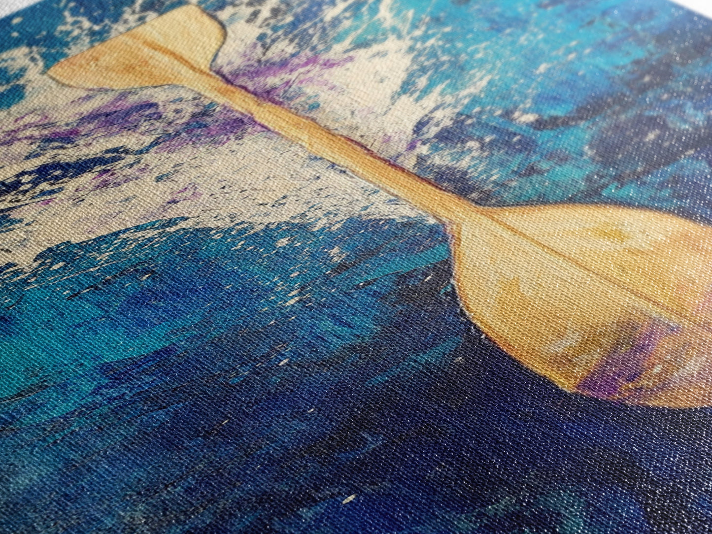 Moody Seascape, horizon painting gray white, smoky mountain art, framed canvas print, extra wide art, landscape painting