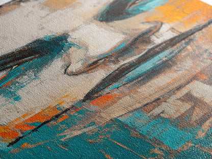 Abstract Portrait, chicano art, afrocentric wall art, moody art, urban art, framed canvas print, tall skinny art, geometric wall art