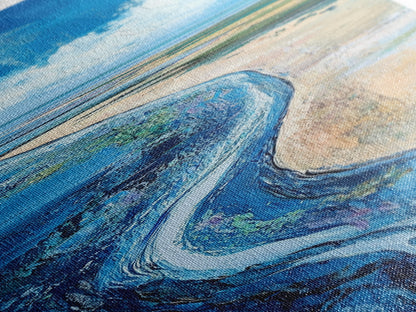 Coastal Shore, coastal landscape art, framed canvas print, Ireland painting, beach art, nautical decor, panoramic painting