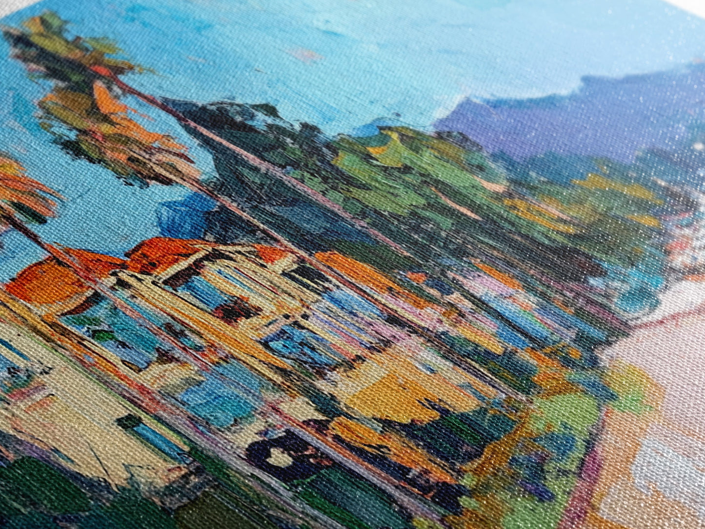 Beach House, Coastal Landscape Art, Framed Canvas Print, Hawaii Art, Coastal Wall Art, Surf Wall Art, Nautical Decor