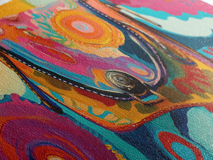 Abstract Handbag Art, boho art, pink abstract art, whimsical art, extra wide art, horizontal wall art, Canvas Print