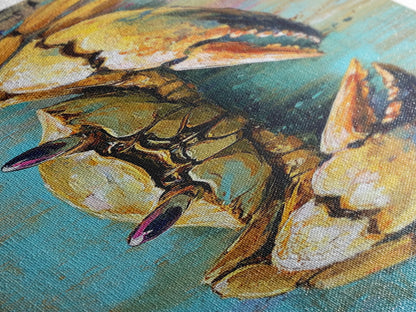 Krabbenbild, Küstendeko, Maritime Wandkunst, Rustikale Kunst, Gerahmter Leinwanddruck, Meereskunst, Strandhauskunst, Kunst mit Meeresmotiven