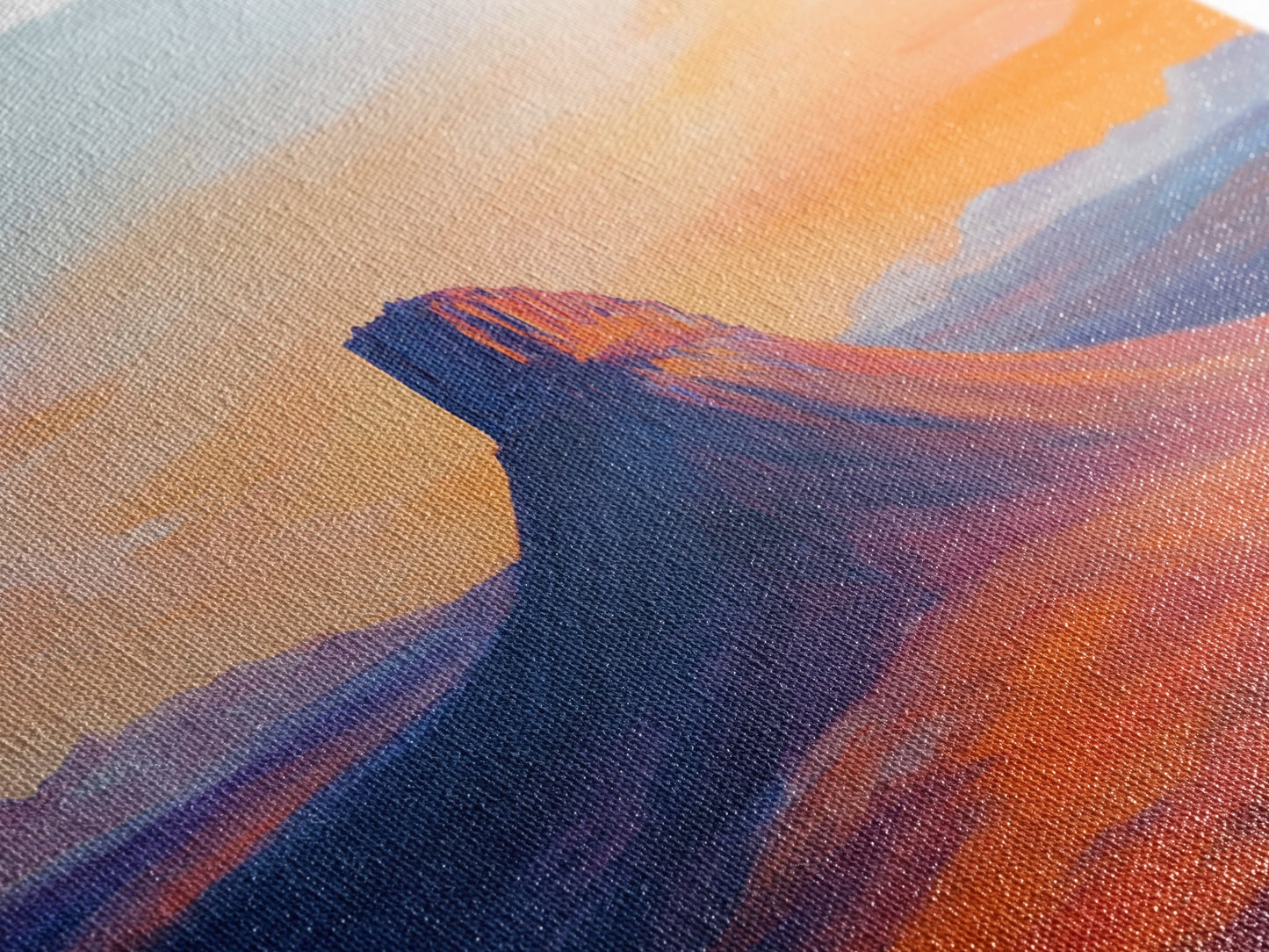 Southwest Landscape, Mountain Painting, Rustic Decor, Framed Canvas Print, Desert Sunset Art, Joshua Tree Art, Earthy Tones Art