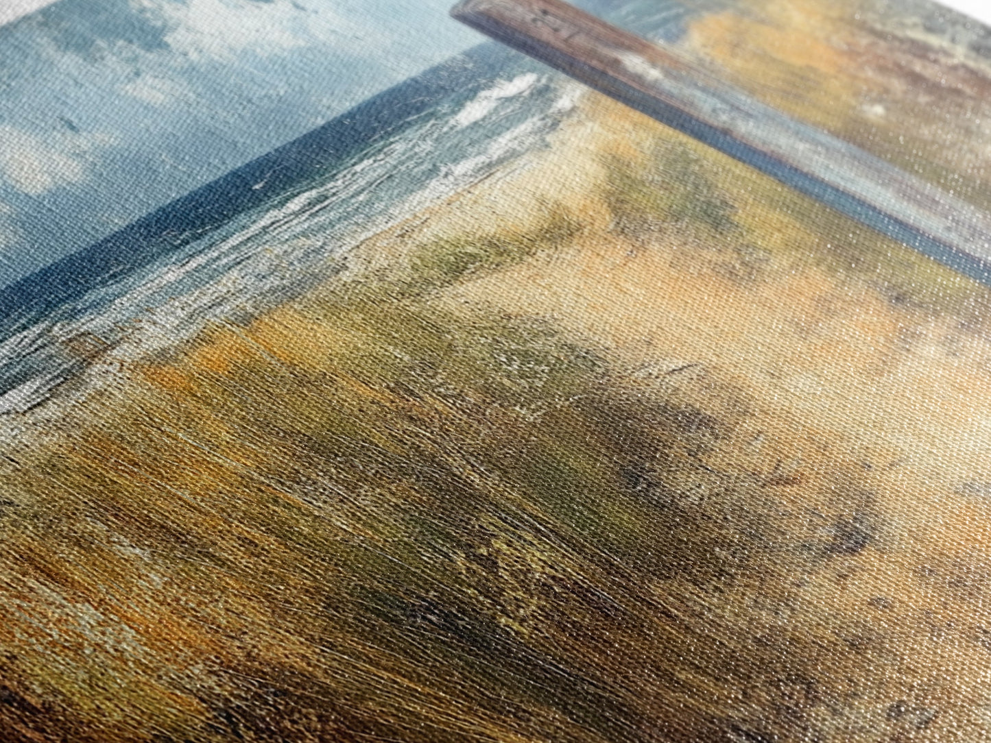 Küstenweg, Küstenlandschaftskunst, nautische Dekoration, Seestückmalerei, Küstenmalerei, Strandhausdekoration, Leinwanddruck