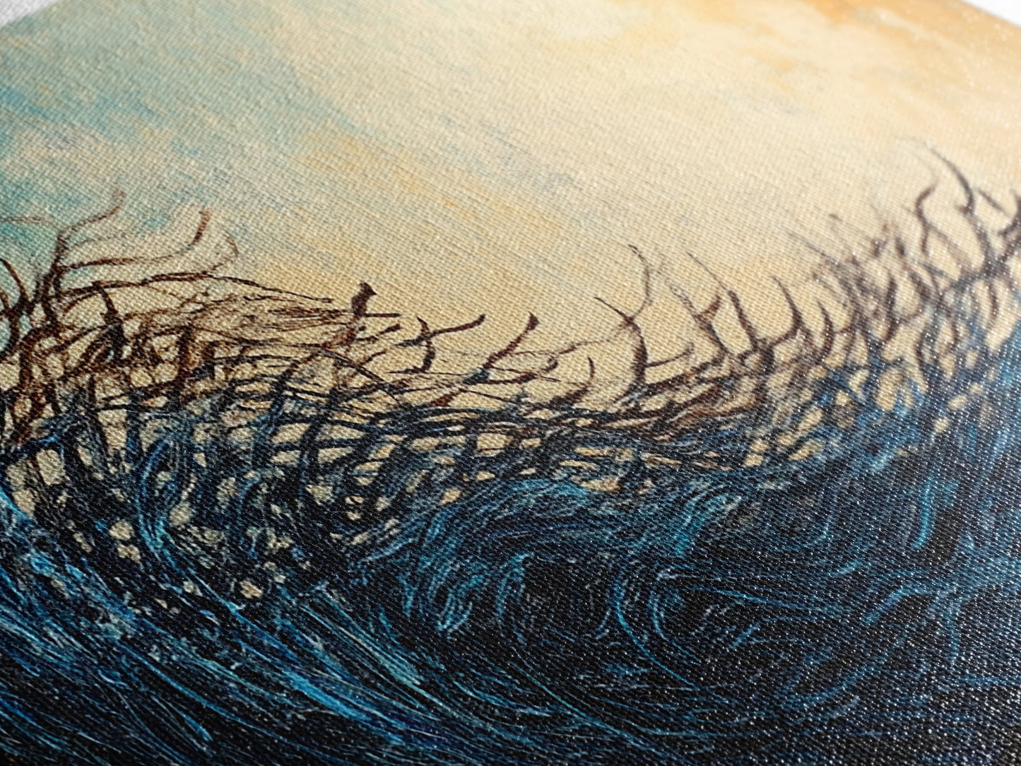 Abstract Wind, Canvas Print, wabi sabi art, moody art, extra wide painting, contemporary abstract, panoramic wall art