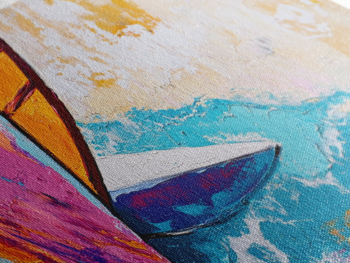 Sailboat Painting, Coastal Art, Nautical Decor, Canvas Print, Surf Wall Art, Ocean Art, Coastal Cowgirl Wall Art, Seascape Painting