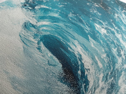 Meereswellenkunst, Seestückmalerei, Küstendekoration, Nautische Wandkunst, Geschenkidee für Strandhäuser, Blau-grüne Wandkunst, Gerahmter Leinwanddruck