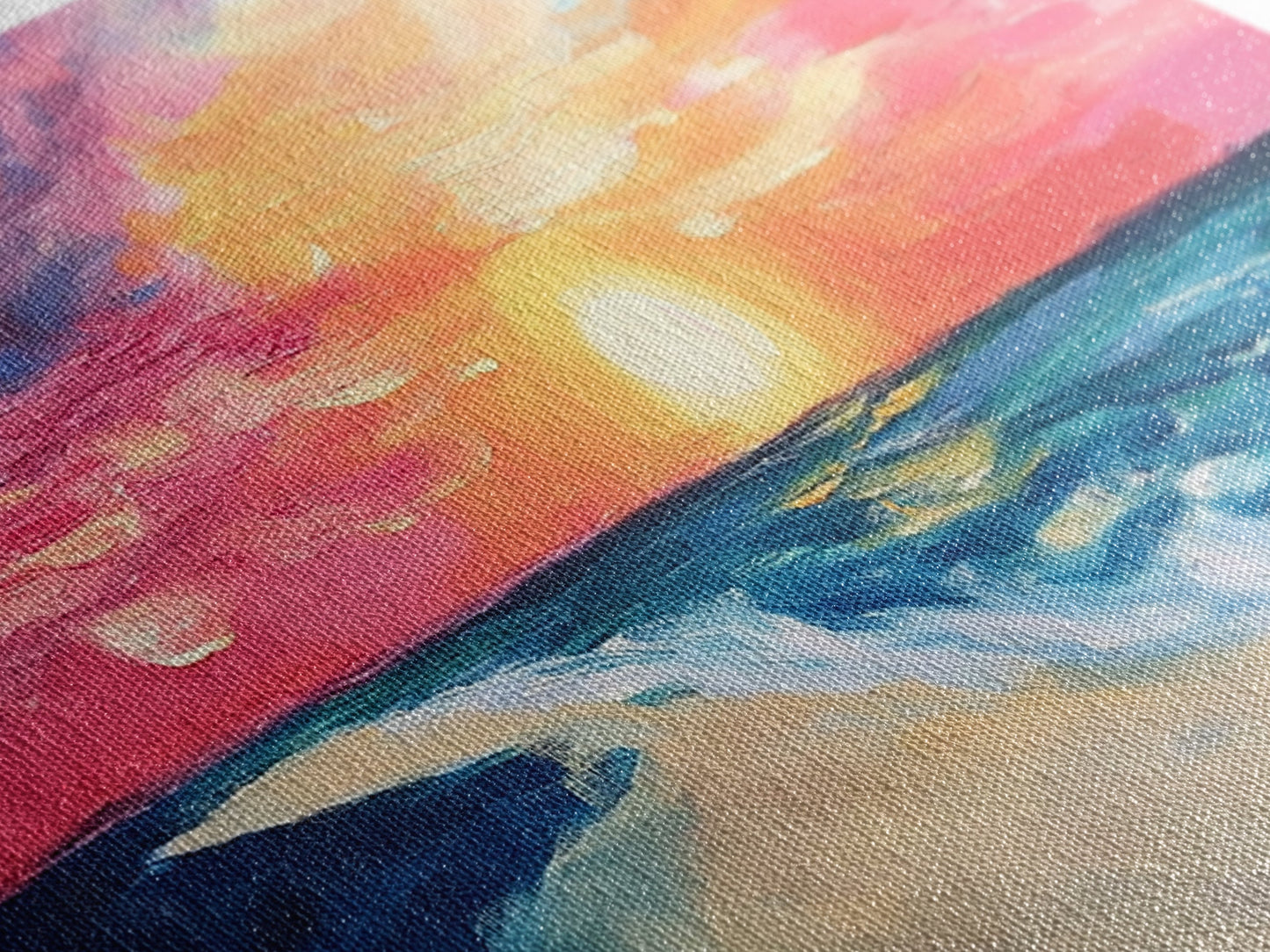 Sonnenuntergangs-Strandgemälde, Küstenlandschaftskunst, Maritime Dekoration, Surf-Wandkunst, Ozean-Sonnenuntergangskunst, Maritime Wandkunst, Leinwanddruck