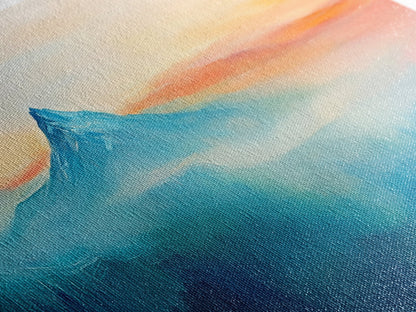 Mountain Landscape Art, Smoky Mountain Art, Blue and Green Wall Art, Nature Wall Art, Rustic Decor, Minimalist Art, Framed Canvas Print