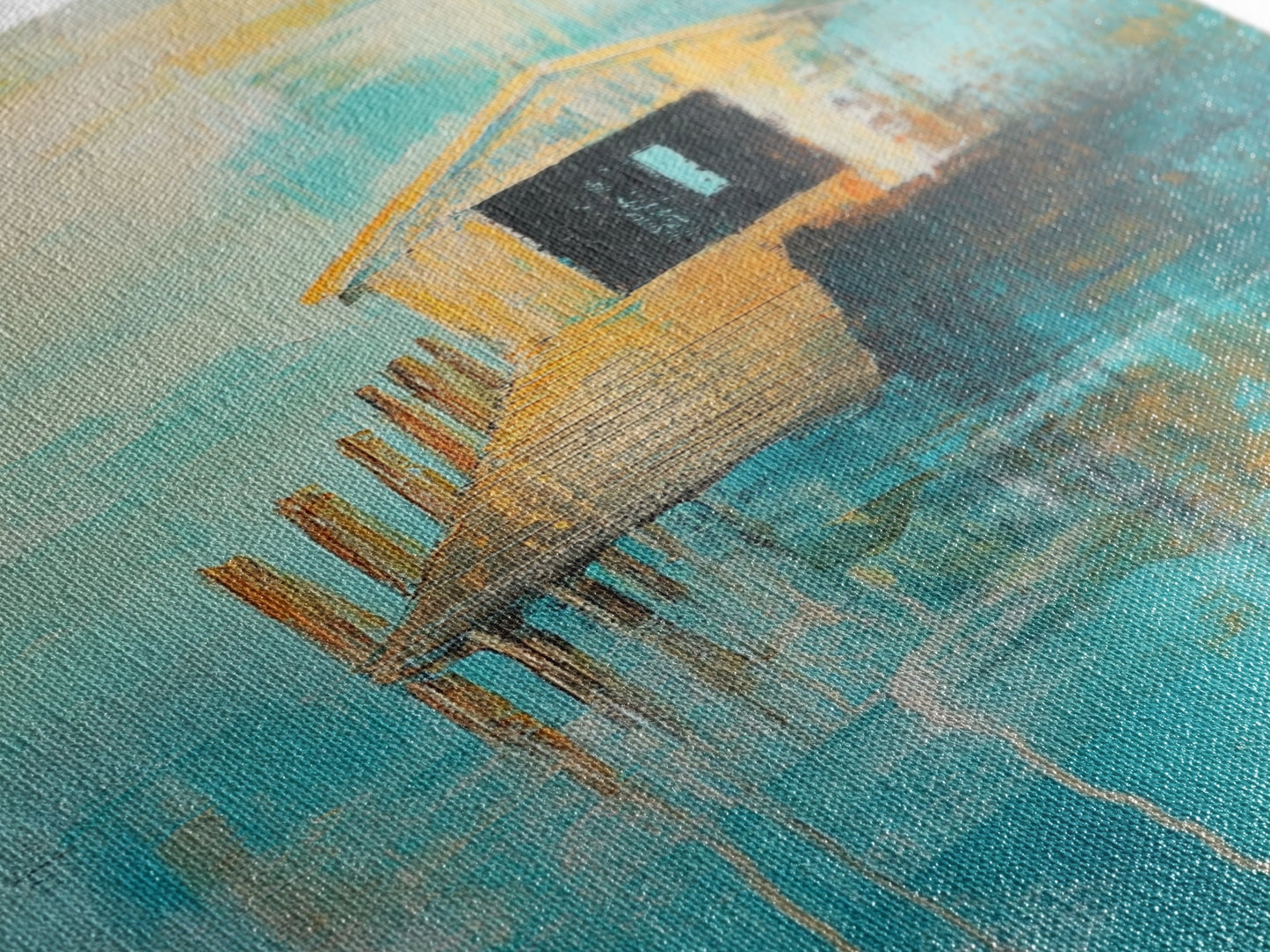 Fishing Shack, Nautical Painting, Coastal Wall Art, Rustic Wall Art, Ocean Art, Living Room Art, Canvas Print, Gift Idea