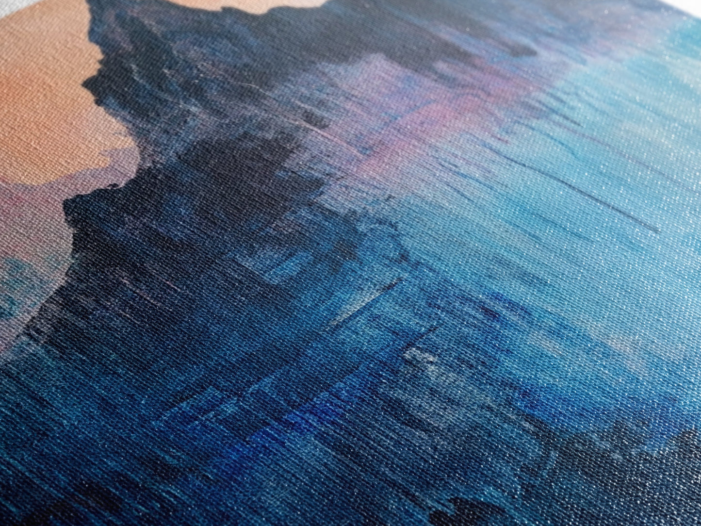 Mystic Peak, Smoky Mountain Art, Landscape Painting, Moody Art, Mountain Painting, Canvas Print, Rustic Decor, Bedroom Art