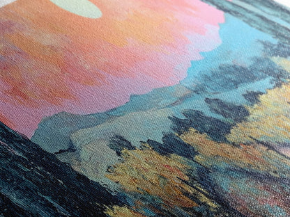 Tuscany Vineyard Painting Sunset Landscape Wall Art Rustic Countryside Decor Warm Autumn Aesthetic Dining Room