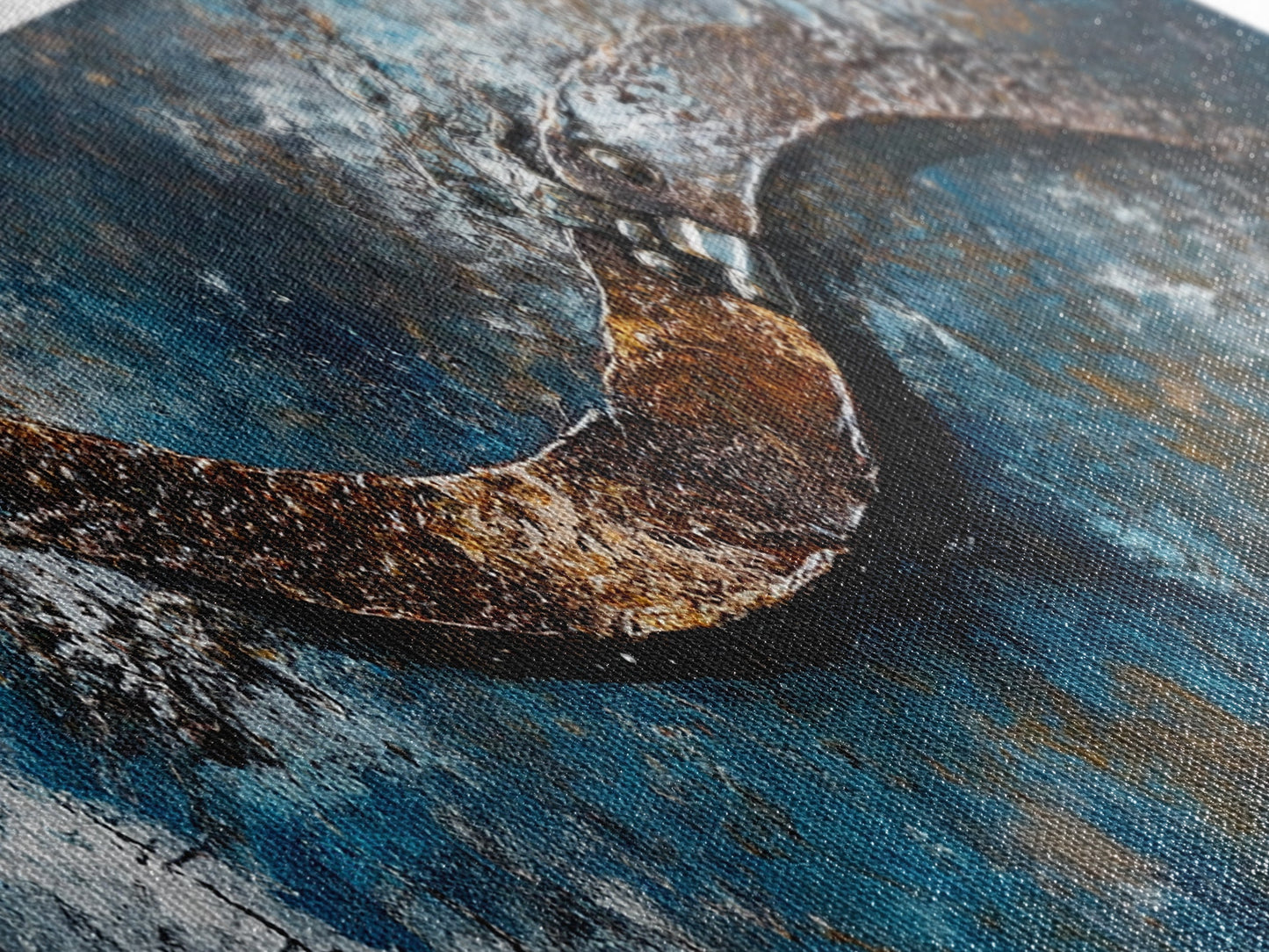 Industrial Wall Art, Dark Texture Painting, Masculine Decor, Framed Canvas Print, Office Artwork, Rustic Metal Art