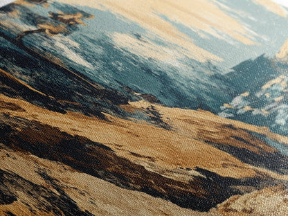 Coastal Landscape, Abstract Seascape, Textured Painting, Framed Canvas Print, Ocean Wall Art, Beach Decor, Living Room Art