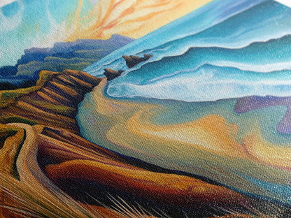 Coastal Sunset, Beach Wall Art, Ocean Landscape, Seascape Painting, Nature Art, Living Room Art, Canvas Print, Framed Canvas Print