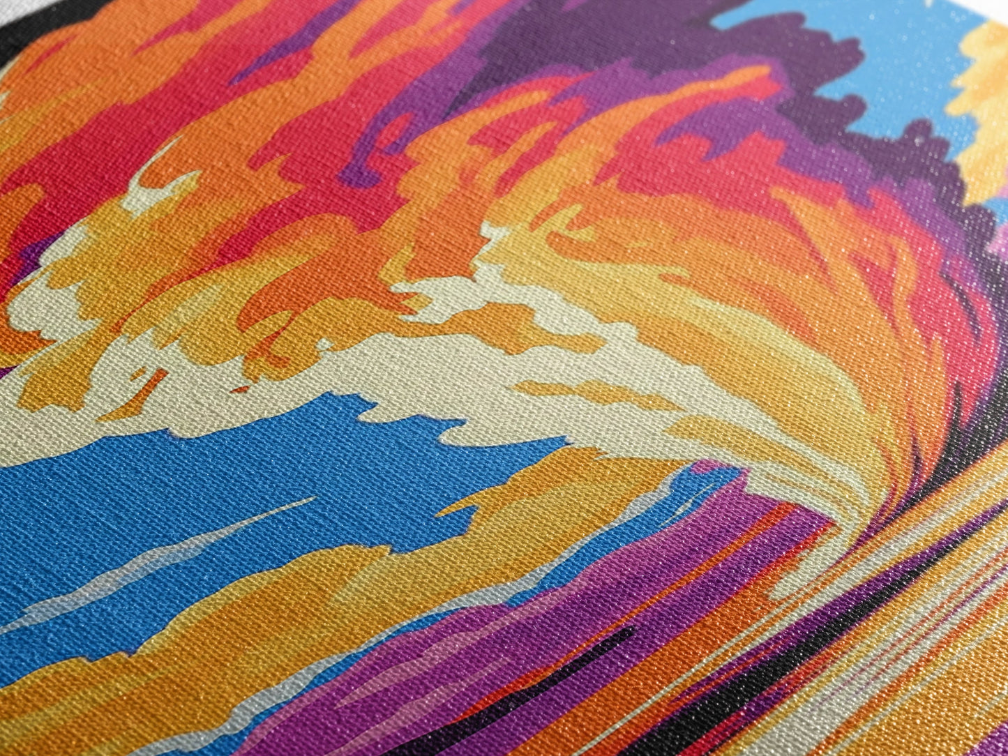 Geyser Eruption, Vibrant Nature, Framed Canvas Print, Yellowstone Art, National Park Decor, Outdoor Adventure, Living Room Wall Art