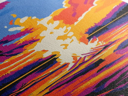 Campfire Glow, Warm Autumn Art, Cozy Home Decor, Rustic Canvas Print, Cabin Wall Art, Living Room Art, Fall Aesthetic