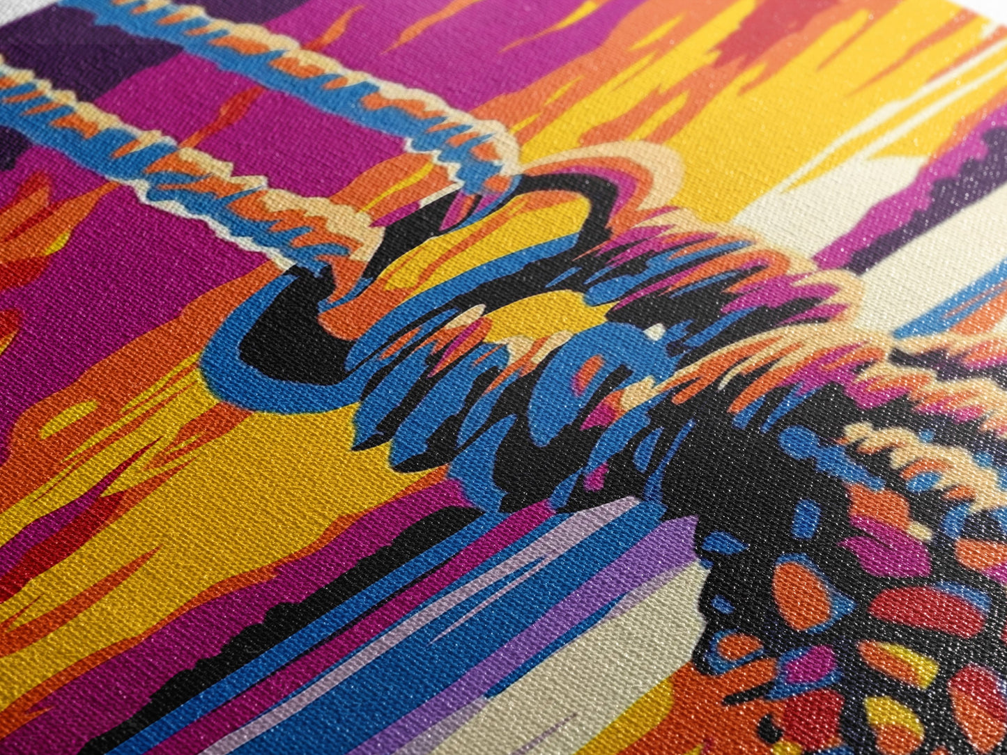 Schaukelseil, maritime Wandkunst, Sonnenuntergangs-Leinwanddruck, Küstenhaus-Dekoration, Strandhauskunst, Wohnzimmerkunst, Boho-Ästhetik