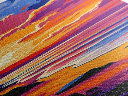 Coastal Sunset, Beach Art, Ocean View, Framed Canvas Print, Vibrant Seascape, Warm Summer Aesthetic, Living Room Art, Minimalist