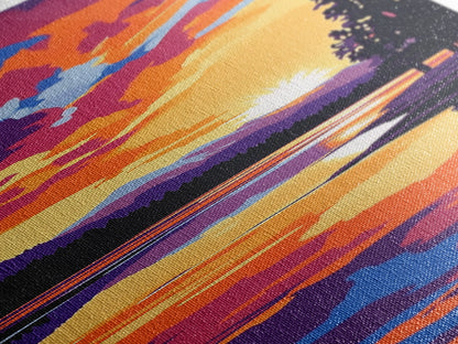 Sunrise Over Water, Majestic Landscape, Coastal Retreat, Relaxing Wall Art, Sunset Lover Gift, Framed Canvas Print, Bohemian Decor