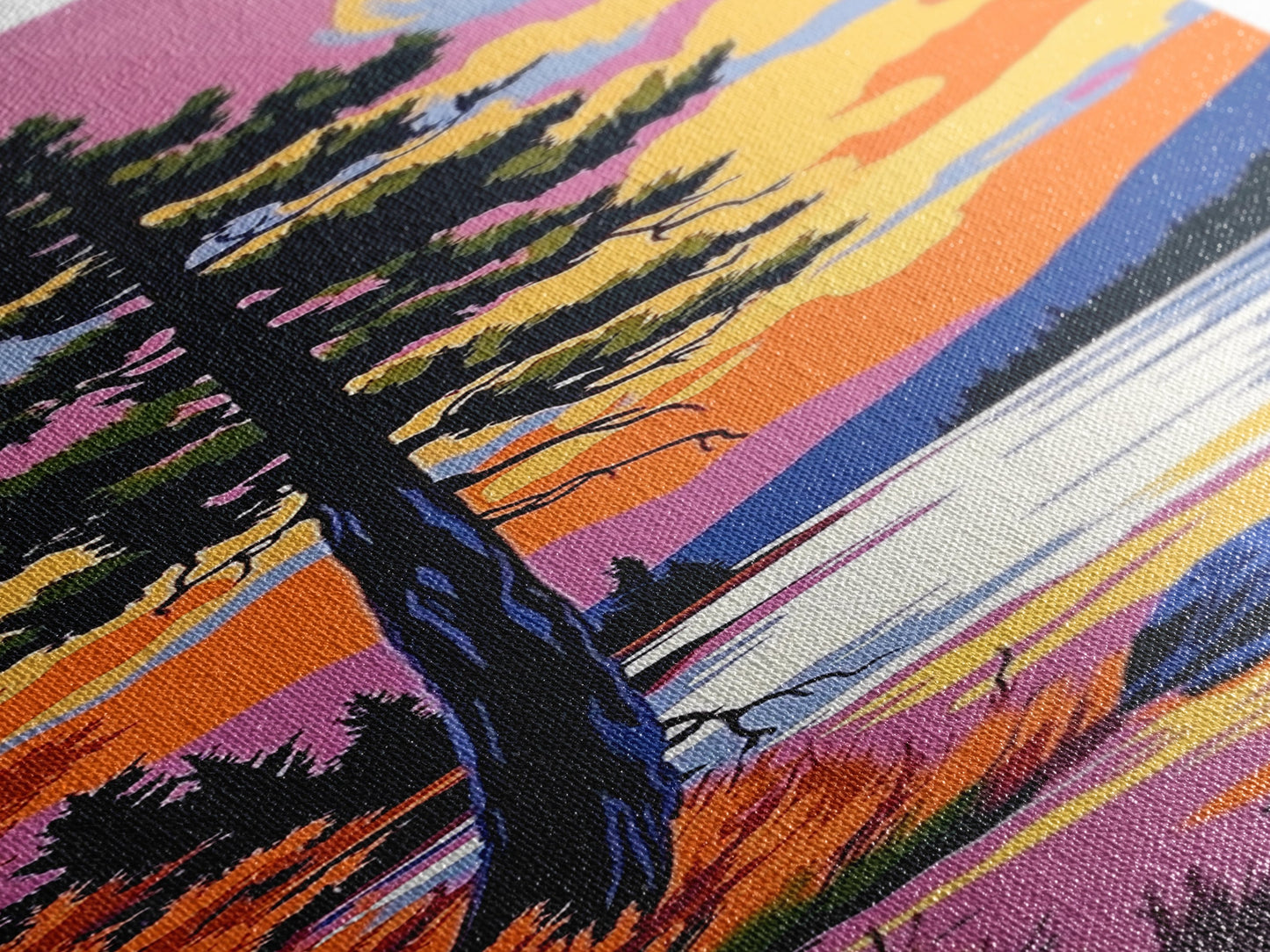 Solitary Pine Tree, Wilderness Art, Scenic Lake View, Outdoor Adventure Canvas Print, Sunset Landscape, Mountain Inspired