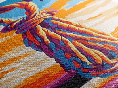 Hanging Rope, Nautical Art, Framed Canvas Print, Coastal Wall Art, Rustic Home Decor, Beach House Art, Minimalist Nature Painting