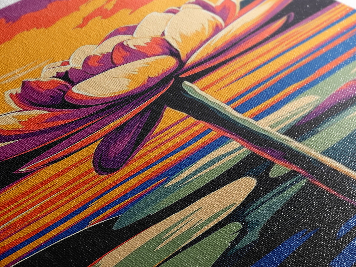 Water Lily, Serene Lake, Nature Art, Framed Canvas Print, Zen Home Decor, Peaceful Wall Art, Meditation Room Print, Botanical Painting