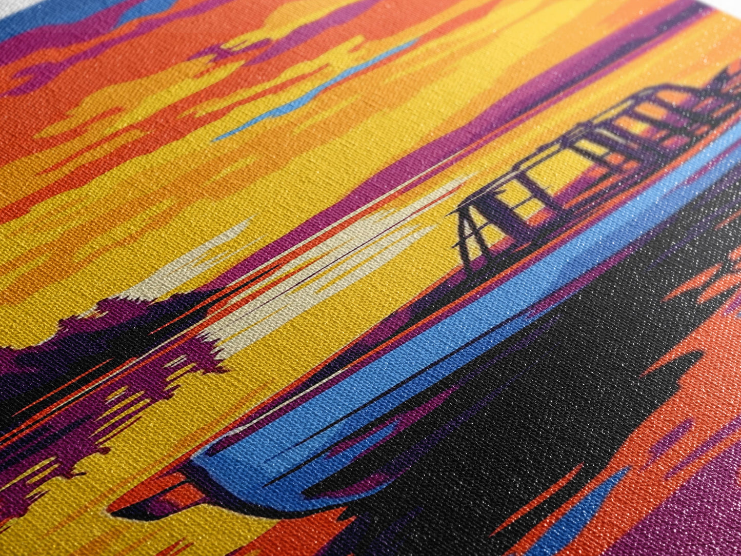 Boat, Sunset, Water, Reflection, Framed Canvas Print, Nautical Wall Art, Coastal Decor, Lakehouse Art, Cabin Wall Art, Living Room Art