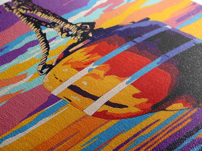 Buoy, Rope, Ocean, Sunset, Framed Canvas Print, Nautical Decor, Coastal Wall Art, Beach House Art, Fishing Decor, Living Room Wall Art