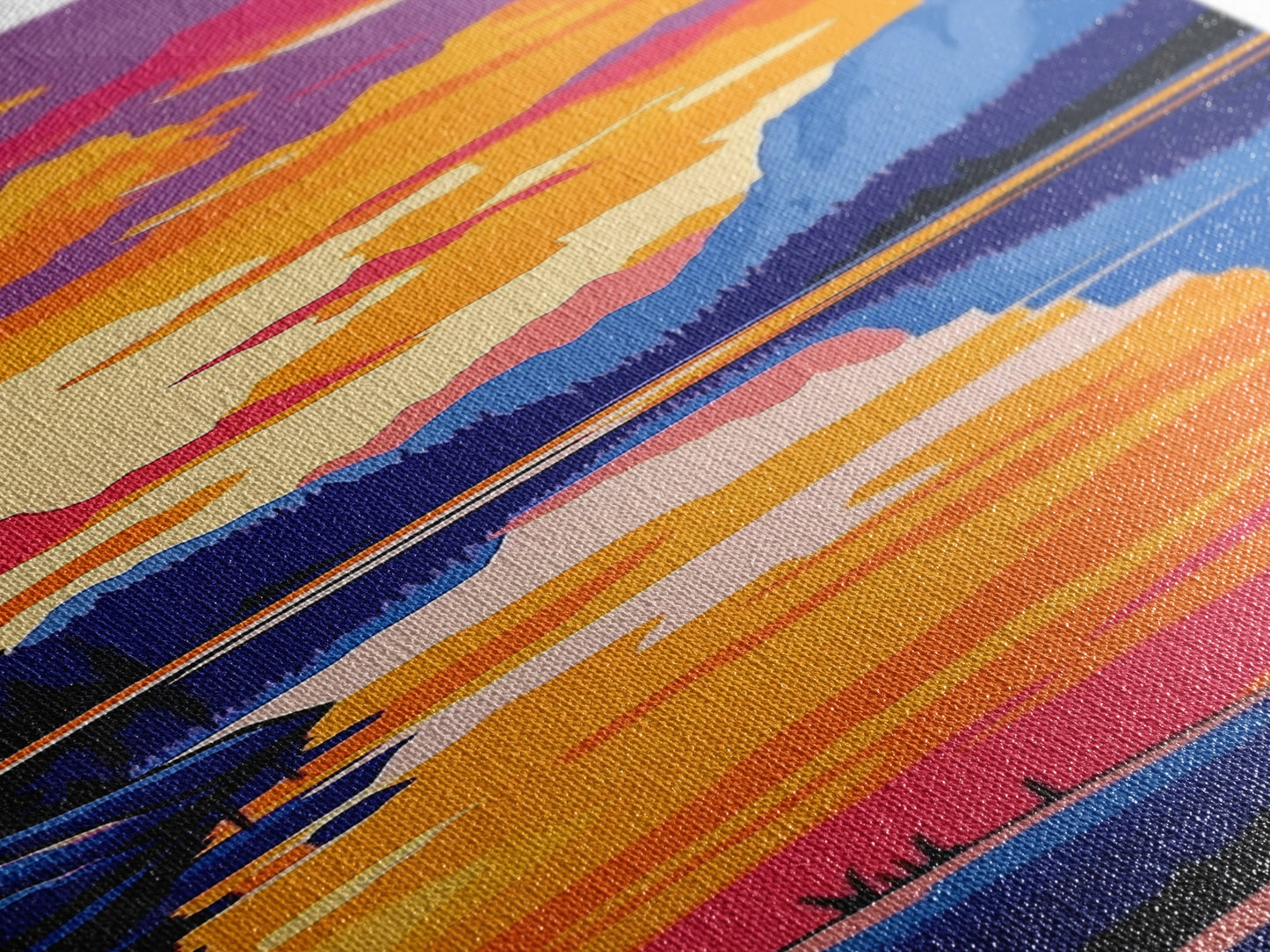 River Valley, Golden Light, Framed Canvas Print, Rustic Home Decor, Nature Wall Art, Vibrant Landscape, Autumn Serenity