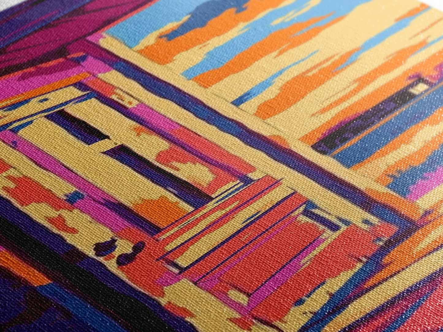 Rustic Open Door, Countryside Art, Cozy Home Decor, Framed Canvas Print, Warm Sunset, Modern Boho, Entryway Art, Warm Earthy Palette