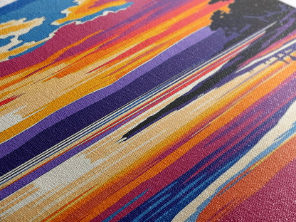 Sunset Beach, Ocean Wall Art, Coastal Decor, Framed Canvas Print, Vibrant Seascape, Modern Home Decor, Living Room Art, Boho Print