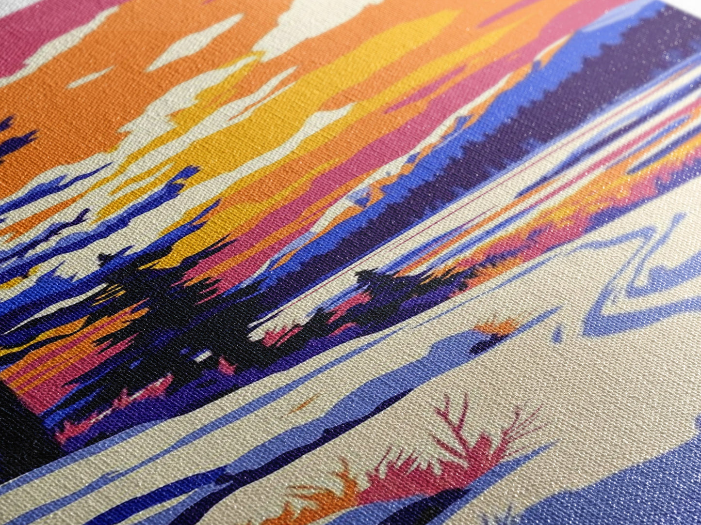 Winter Wonderland, Snowy Landscape, Mountain Art, Framed Canvas Print, Rustic Lodge Decor, Nature Painting, Seasonal Wall Art