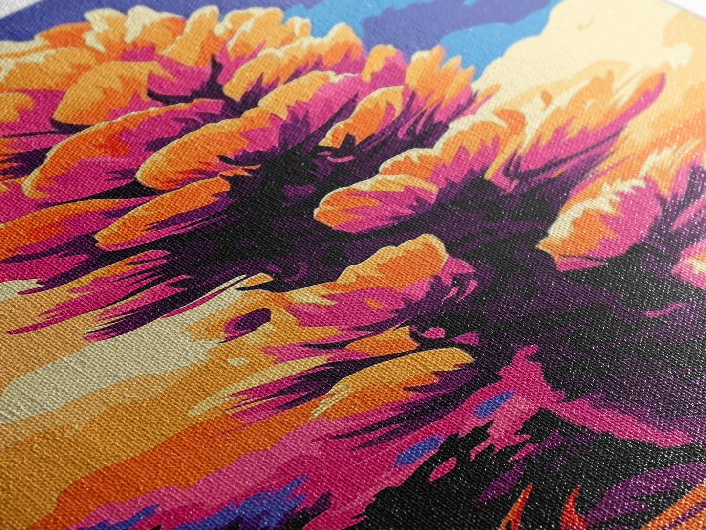 Cactus Bloom, Desert Sunset, Vibrant Nature, Botanical Art, Canvas Print, Boho Wall Art, Bedroom Decor, Living Room Artwork, Gift