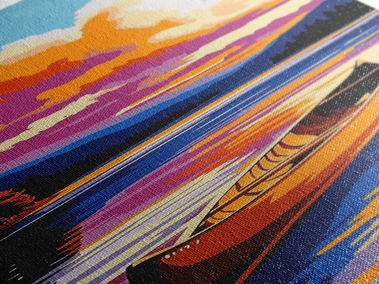 Canoe Reflection, Lake Serenity, Framed Canvas Print, Rustic Cabin Decor, Fall Adventure Art, Wall Hanging, Outdoor Enthusiast Gift