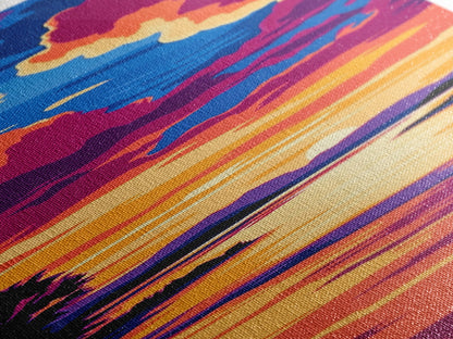 River Sunset, Serene View, Lake Reflection, Warm Colors, Peaceful Nature, Tranquil Scene, Cozy Home, Living Room, Canvas Print