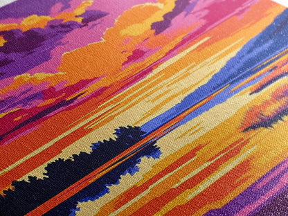 Sonnenuntergangsspiegelung, lebendige Naturkunst, Herbstlandschaft, malerische Wanddekoration, gerahmter Leinwanddruck, Wandbild fürs Wohnzimmer, Boho-Kunst