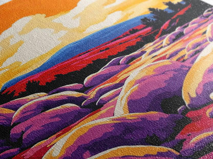 Sunset River, Nature Wall Art, Vibrant Landscape, Autumn Decor, Framed Canvas Print, Living Room Art, Bold Colors, Modern Art