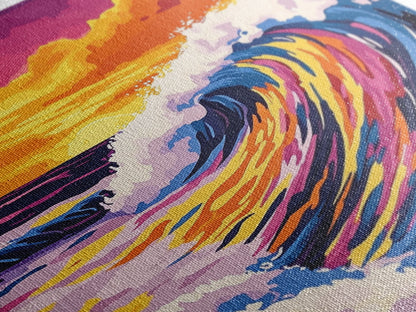 Ocean Wave, Surf Art, Coastal Canvas, Vibrant Seascape, Beach House Decor, Large Canvas Print, Modern Beach Wall Art