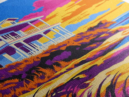 Coastal Home, Seaside Escape, Beach House, Canvas Print, Ocean Wall Art, Vibrant Summer Decor, Living Room Wall Art