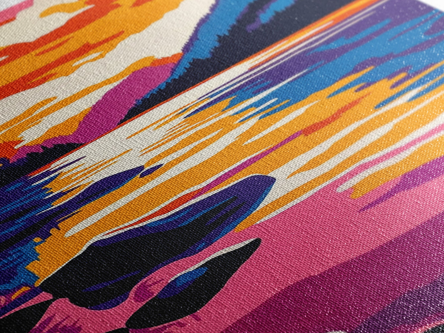 Lake, Reflective Sunset, Tranquil Nature, Canvas Print, Serene Landscape, Home Wall Art, Mountain View Decor, Living Room Artwork