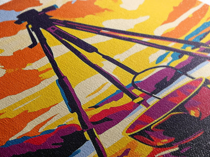 Camping Scene, Outdoor Cooking, Rustic Wall Art, Adventure Home Decor, Wilderness Aesthetic, Nature Inspired, Framed Canvas Print