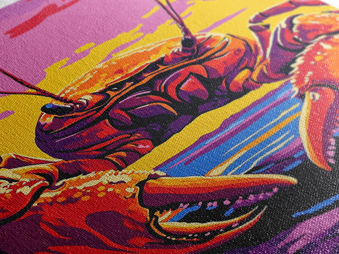 Crab Painting, Colorful Coastal Wall Art, Nautical Kitchen Canvas Print, Beach House Decor, Ocean Theme Wall Art, Vibrant Seafood Art