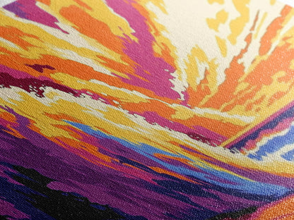 Ocean Wave, Beach Canvas Print, Vibrant Coastal Art, Tropical Wall Art, Framed Canvas Print, Surfing Decor, Colorful Seascape Painting