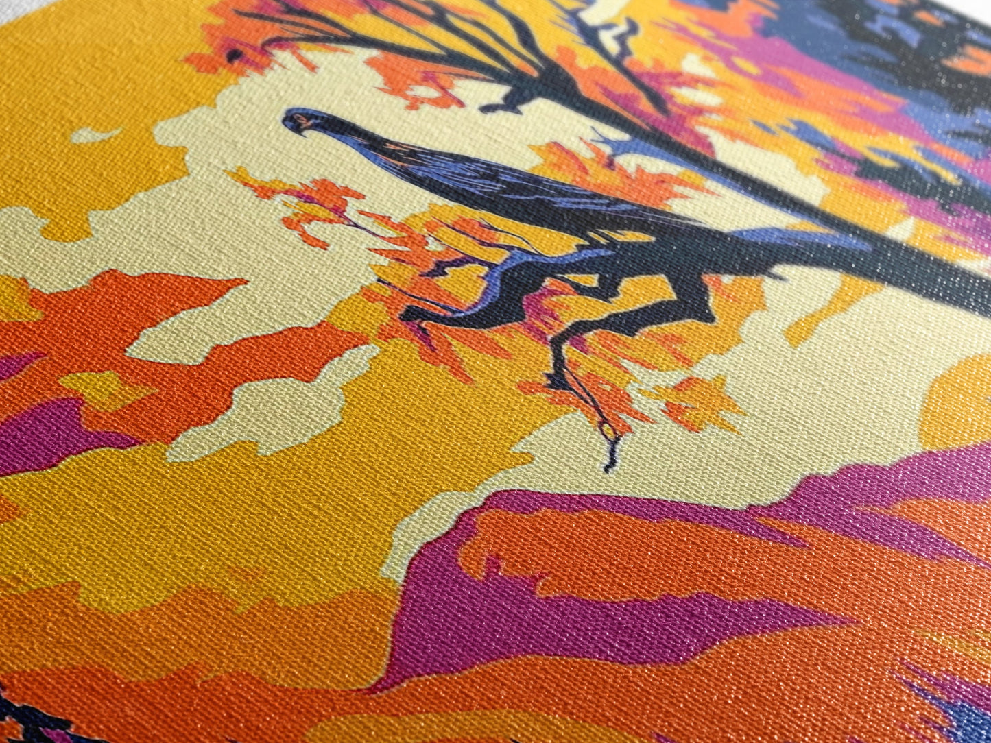 Majestic Eagle, Autumn Tree Wall Art, Wildlife Nature Print, Mountain Wall Decor, Framed Canvas Print, Living Room Art, Boho