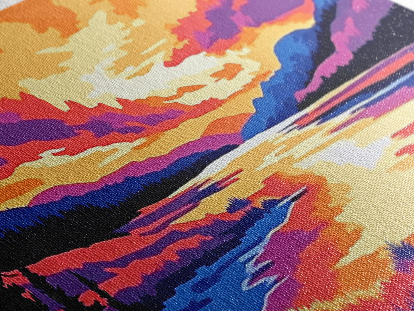 Serene River, Sunset Reflection, Vibrant Scenery, Peaceful Escape, Canvas Print, Nature Wall Art, Living Room Decor, Rustic Aesthetic