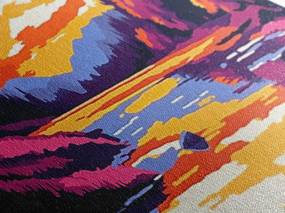 Cliffside Sunset, Dramatic Coast, Serene Waters, Canvas Print, Nature Wall Art, Vibrant Landscape, Boho Decor, Relaxing Atmosphere